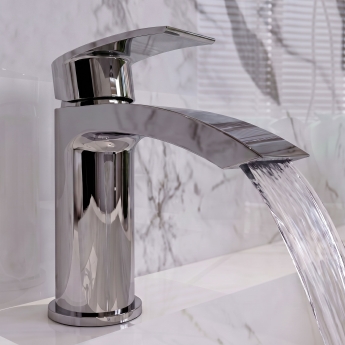 Prestige Curve Mini Mono Basin Mixer Tap with Clicker Waste - Chrome | Product Image