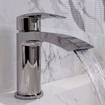 Prestige Curve Mini Mono Basin Mixer Tap with Clicker Waste - Chrome | Product Image