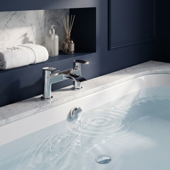 Prestige Curve Bath Filler Tap Pillar Mounted - Chrome | Product Image