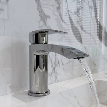 Prestige Curve Mini Mono Basin Mixer Tap with Clicker Waste - Chrome | Product Image