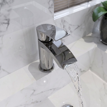 Prestige Curve Mini Mono Basin Mixer Tap with Clicker Waste - Chrome | Product Image