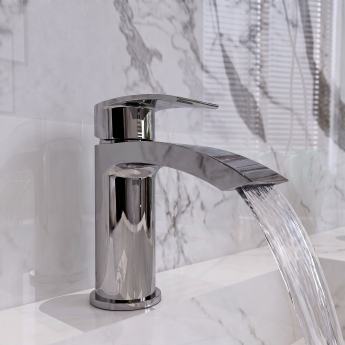 Prestige Curve Mini Mono Basin Mixer Tap with Clicker Waste - Chrome | Product Image