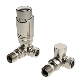 Prestige Design Twin Pack Corner TRV - Brushed Nickel | Product Image