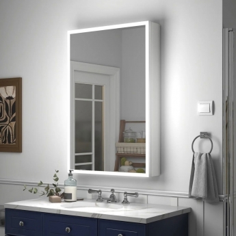 Prestige Echo Mirrored Bathroom Cabinet 700mm H x 500mm W | Product Image
