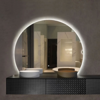 Prestige Eclipse Back-Lit LED Bathroom Mirror with Touch Sensor and Diameter 800mm H x 700mm W