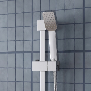 Prestige Element Option 3 Thermostatic Concealed Shower Valve with Adjustable Slide Rail Kit and Fixed Head - Chrome | Product Image