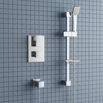 Prestige Element Option 1 Thermostatic Concealed Shower Valve with Adjustable Slide Rail Kit - Chrome | Product Image