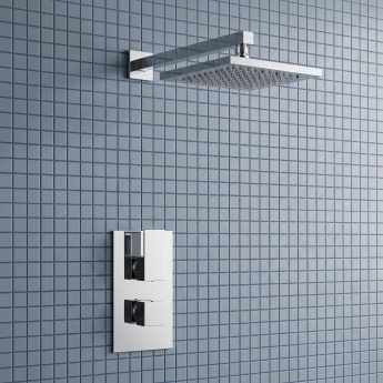Prestige Element Option 2 Thermostatic Concealed Shower Valve with Fixed Shower Head and Arm - Chrome | Product Image