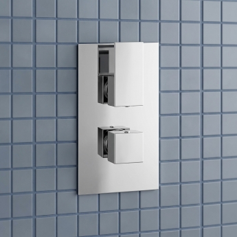 Prestige Element Option 3 Thermostatic Concealed Shower Valve with Adjustable Slide Rail Kit and Fixed Head - Chrome | Product Image