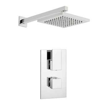 Prestige Element Option 2 Thermostatic Concealed Shower Valve with Fixed Shower Head and Arm - Chrome | Product Image