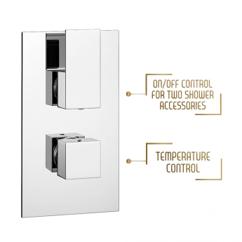 Prestige Element Option 3 Thermostatic Concealed Shower Valve with Adjustable Slide Rail Kit and Fixed Head - Chrome | Product Image