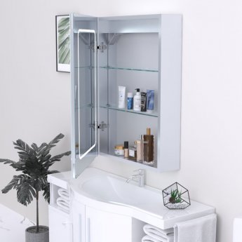 Prestige Reflections Fine LED Mirror Cabinet 700mm H x 500mm W