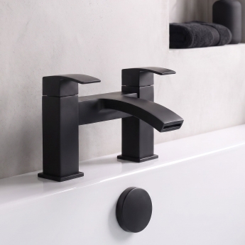 Prestige Fiuto Nero Bath Filler Tap Pillar Mounted - Black | Product Image