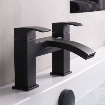 Prestige Fiuto Nero Bath Filler Tap Pillar Mounted - Black | Product Image