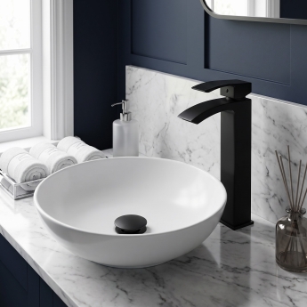 Prestige Fiuto Nero Tall Mono Basin Mixer Tap - Matt Black | Product Image