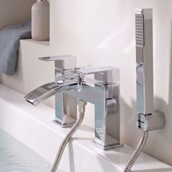 Prestige Flair Bath Shower Mixer Tap Pillar Mounted - Chrome | Product Image