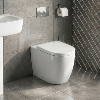 Prestige Genoa Round Back to Wall Toilet (inc Soft Close Seat) | Product Image