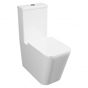 Prestige Genoa Square Fully Back to Wall Close Coupled Toilet with Push Button Cistern - Soft Close Seat