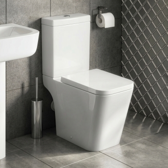 Prestige Genoa Square Rimless Open Back Close Coupled (inc Soft Close Seat) | Product Image