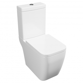 Prestige Genoa Square Close Coupled Rimless Toilet with Push Button Cistern - Soft Close Seat