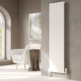 Prestige Hamilton Single Vertical Aluminium Radiator 1775mm H x 345mm W - White | Product Image