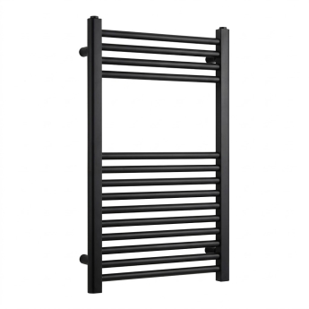 Prestige K-Rail Straight Heated Towel Rail 800mm H x 400mm W - Black | Product Image