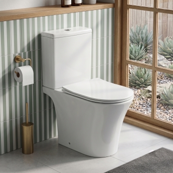 Prestige Kameo Rimless Open Back Close Coupled Toilet (inc Soft Close Seat) | Product Image