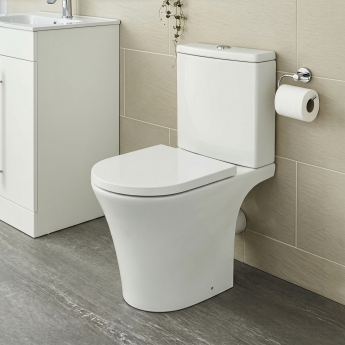 Prestige Kameo Rimless Open Back Close Coupled Toilet (inc Wrapover Soft Close Seat) | Product Image