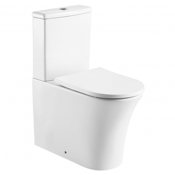 Prestige Kameo Round Rimless Fully Back to Wall Close Coupled Toilet With Push Button Cistern - Soft Close Seat
