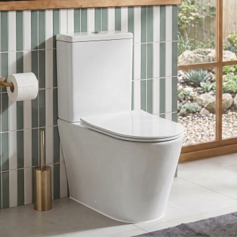 Prestige Kameo Rimless Fully Back to Wall Close Coupled Toilet (inc Soft Close Seat) | Product Image