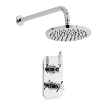 Prestige Klassique Option 2 Thermostatic Concealed Shower Valve with Fixed Shower Head and Arm - Chrome | Product Image