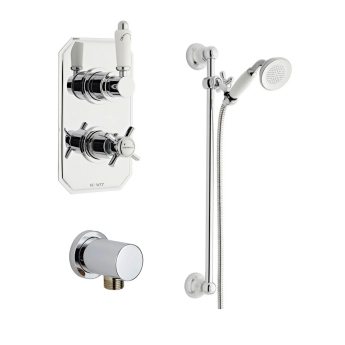Prestige Klassique Option 1 Thermostatic Concealed Shower Valve with Adjustable Slide Rail Kit - Chrome | Product Image