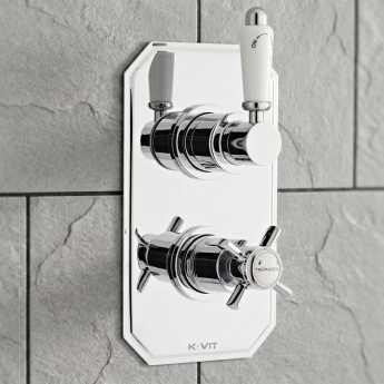 Prestige Klassique Option 2 Thermostatic Concealed Shower Valve with Fixed Shower Head and Arm - Chrome | Product Image