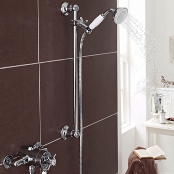 Prestige Klassique Option 4 Thermostatic Exposed Shower Valve with Adjustable Slide Rail Kit - Chrome | Product Image