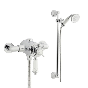 Prestige Klassique Option 4 Thermostatic Exposed Shower Valve with Adjustable Slide Rail Kit - Chrome | Product Image