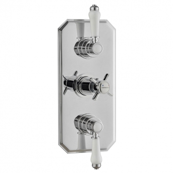 Prestige Klassique Thermostatic 2 Oultlet Concealed Shower Valve Triple Handle - Chrome | Product Image