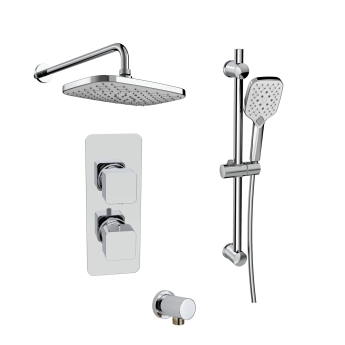 Prestige Kolt Thermostatic Concealed Shower Valve with Adjustable Slide Rail Kit and Fixed Head - Chrome | Product Image