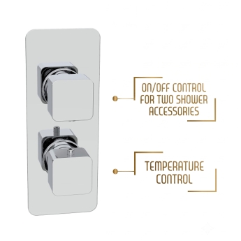 Prestige Kolt Thermostatic Concealed Shower Valve with Adjustable Slide Rail Kit and Fixed Head - Chrome | Product Image