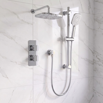 Prestige Kolt Thermostatic Concealed Shower Valve with Adjustable Slide Rail Kit and Fixed Head - Chrome | Product Image
