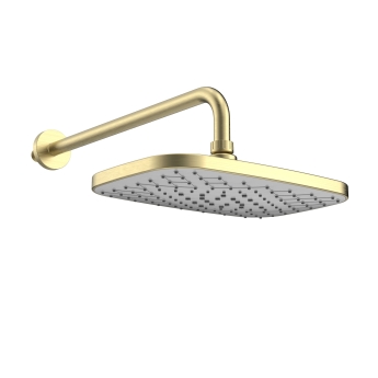 Prestige Kolt Thermostatic Concealed Shower Valve with Fixed Shower Head and Arm - Brushed Brass | Product Image