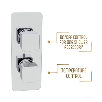 Prestige Kolt Thermostatic Concealed Shower Valve with Fixed Shower Head and Arm - Chrome | Product Image