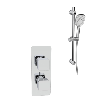 Prestige Kolt Thermostatic Concealed Shower Valve with Adjustable Slide Rail Kit - Chrome | Product Image