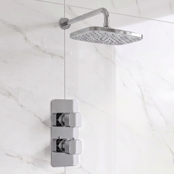 Prestige Kolt Thermostatic Concealed Shower Valve with Fixed Shower Head and Arm - Chrome | Product Image