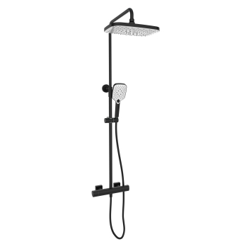 Prestige Kolt Thermostatic Bar Mixer Shower with Shower Kit and Fixed Head - Matt Black | Product Image