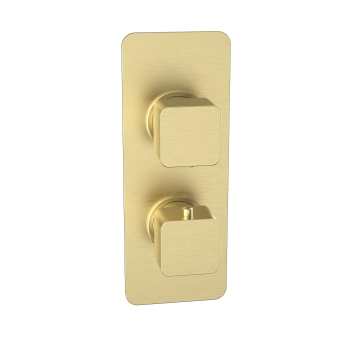 Prestige Kolt Thermostatic Concealed Shower Valve with Fixed Shower Head and Arm - Brushed Brass | Product Image