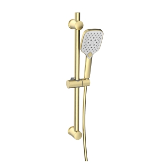 Prestige Kolt Thermostatic Concealed Shower Valve with Adjustable Slide Rail Kit - Brushed Brass | Product Image