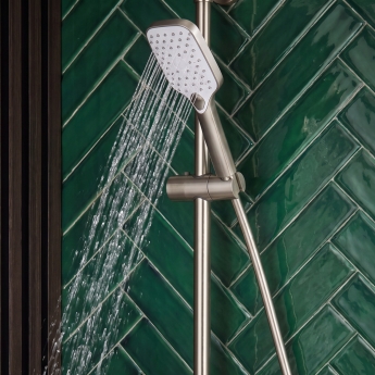 Prestige Kolt Thermostatic Bar Mixer Shower with Shower Kit and Fixed Head - Brushed Nickel | Product Image