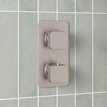 Prestige Kolt Thermostatic Concealed Shower Valve with Adjustable Slide Rail Kit - Brushed Nickel | Product Image