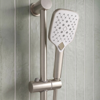 Prestige Kolt Thermostatic Concealed Shower Valve with Adjustable Slide Rail Kit - Brushed Nickel | Product Image