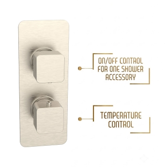 Prestige Kolt Thermostatic Concealed Shower Valve with Adjustable Slide Rail Kit - Brushed Nickel | Product Image